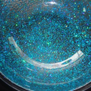 hanging solar water fountain: green blue holographic sparkle bowl