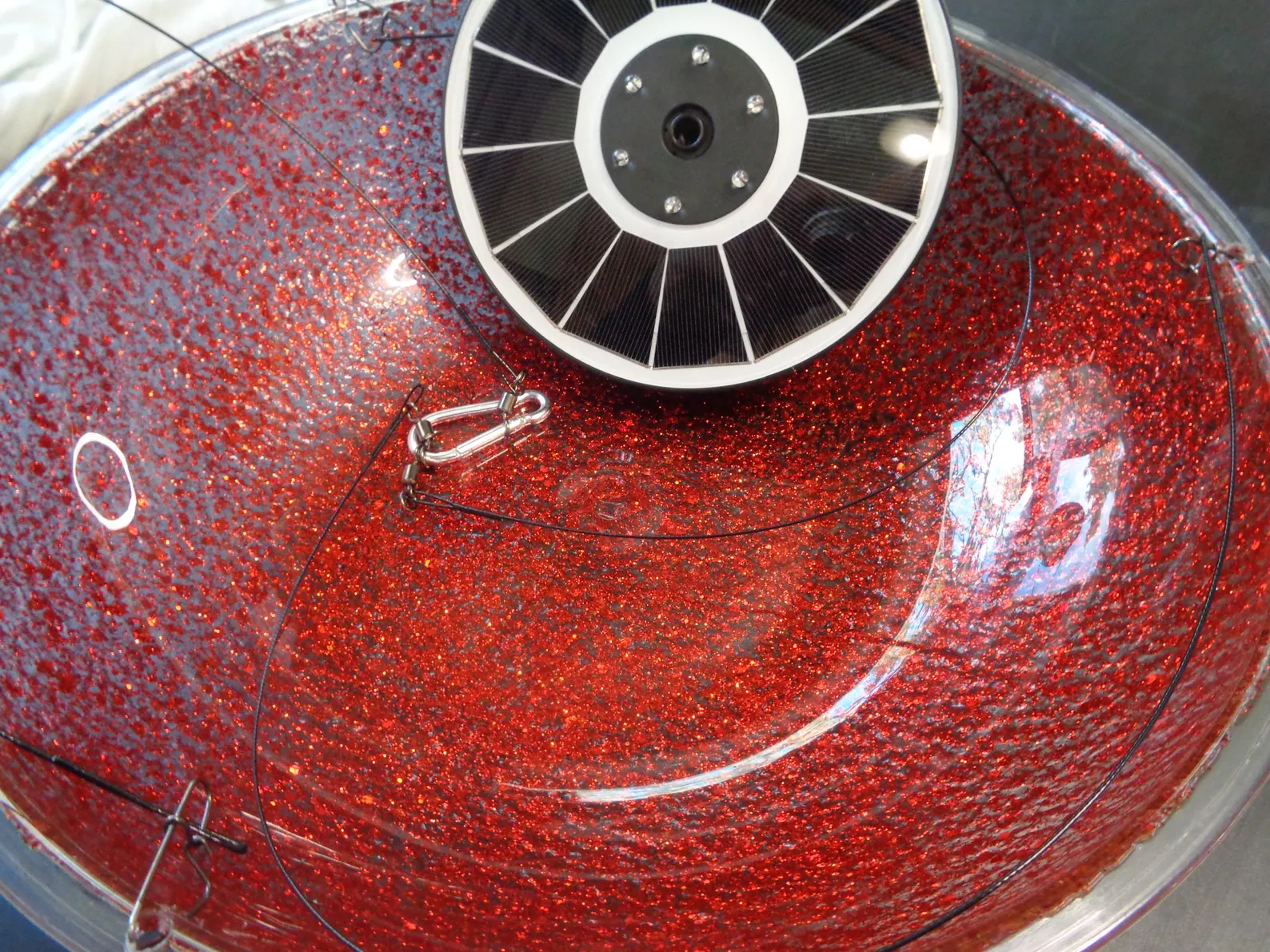 hanging solar water fountain: red sparkle birdbath with bubbles hanging solar water fountain: red sparkle birdbath with bubbles